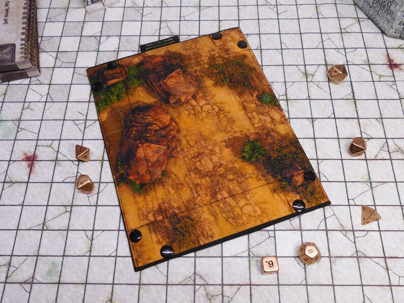 Badlands Blacksmith Battlemap Dice Tray, Two-Sided RPG Map DnD Dice tray for TTRPGs, Standard Medium Rectangle image 8