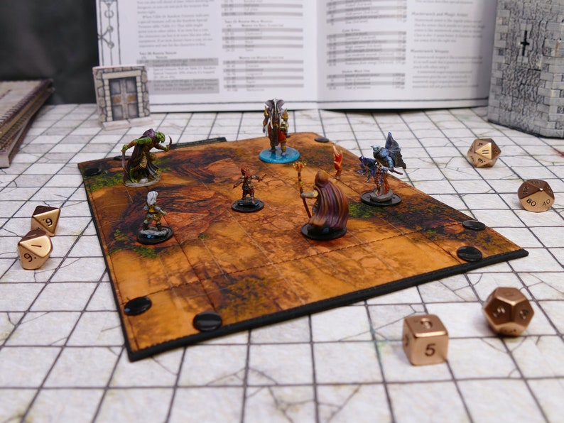 Badlands Blacksmith Battlemap Dice Tray, Two-Sided RPG Map DnD Dice tray for TTRPGs, Standard Medium Rectangle image 5