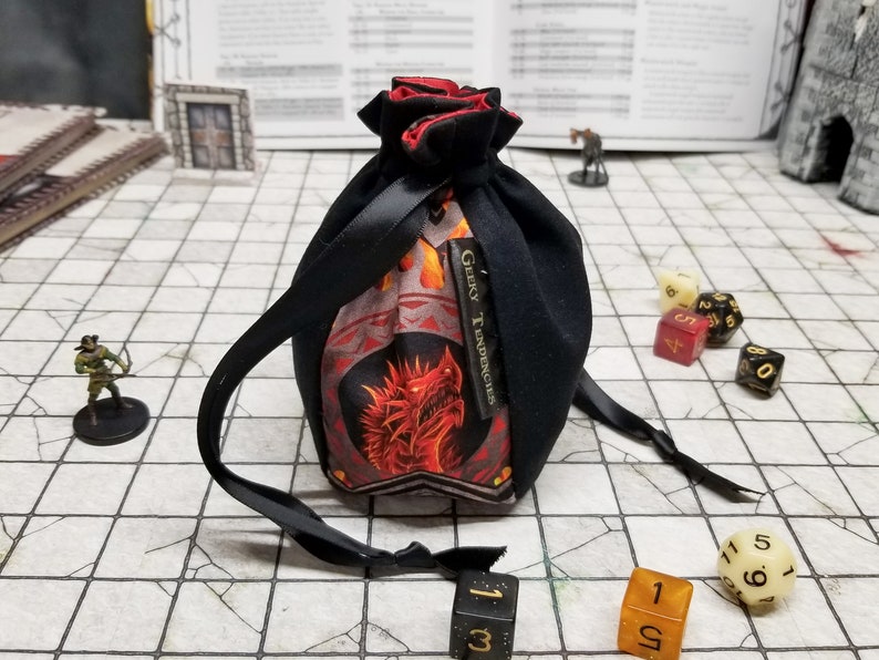 Personalized small round dice bag, dnd accessories, drawstring bag coin pouch, nerdy gifts image 8