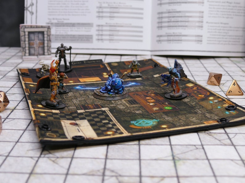 Alchemist Lab Battlemap Dice Tray, Two-Sided RPG Map DnD Dice tray for TTRPGs, Standard Medium Rectangle image 4