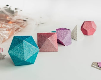 Favour Boxes - Polyhedral dice - DnD Party - gaming decor - tabletop rpg - Printable template / Cut file