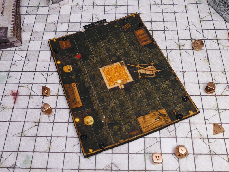 Badlands Blacksmith Battlemap Dice Tray, Two-Sided RPG Map DnD Dice tray for TTRPGs, Standard Medium Rectangle image 7