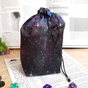 Galaxy Dice Bag with Pockets tabletop gaming bag nerdy gift dnd gifts space print image 6