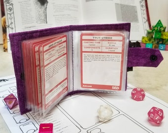 Softcover Spell book - 36 cards/18 pages - DnD Accessories - Gamer gifts