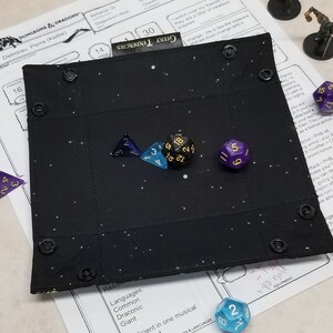 Celestial print small dice tray, moon and stars theme, dnd dice tray, board game accessories, geeky gifts image 3