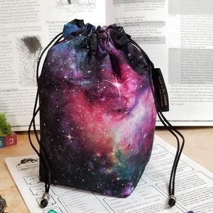 Galaxy Dice Bag with Pockets tabletop gaming bag nerdy gift dnd gifts space print image 8