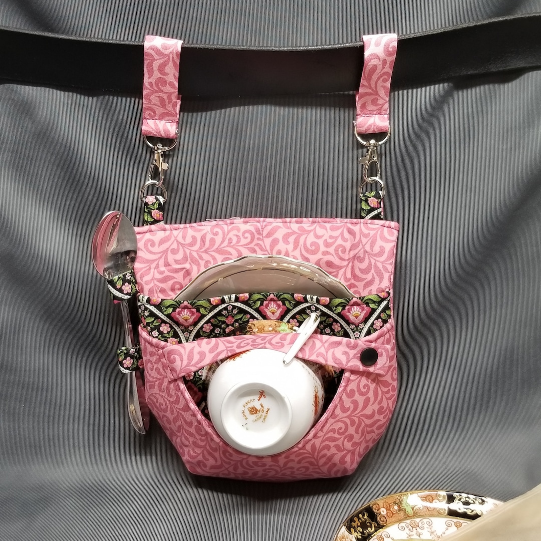 Pink Floral Teacup Holster Tea Cup Holder Crossbody or Belt Etsy