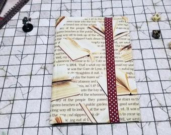 Literary 5x8 Refillable Notepad Cover, Fabric Padfolio, Player folio, DnD Accessories