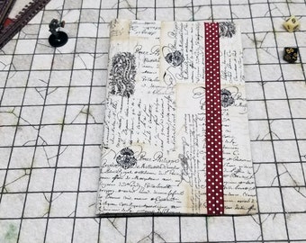 Vintage Letter 5x8 Refillable Notepad Cover, Fabric Padfolio, Player folio, DnD Accessories, Writers Gifts