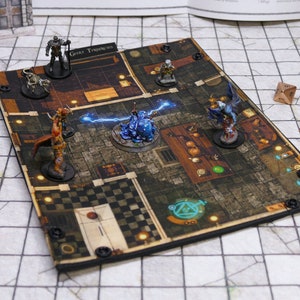 Alchemist Lab Battlemap Dice Tray, Two-Sided RPG Map DnD Dice tray for TTRPGs, Standard Medium Rectangle image 3