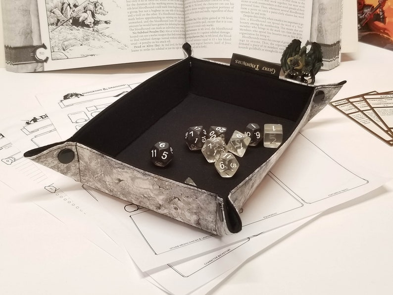 Folding dice tray Collapsible Travel Tray D&D Gift Geeky Gifts Gifts for Gamers image 2