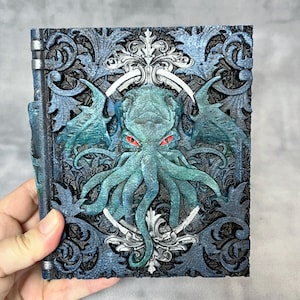 Lovecraftian Book Box: Hand-Painted Cthulhu Secret Storage - RPG Dice & Cards, Fantasy Decor