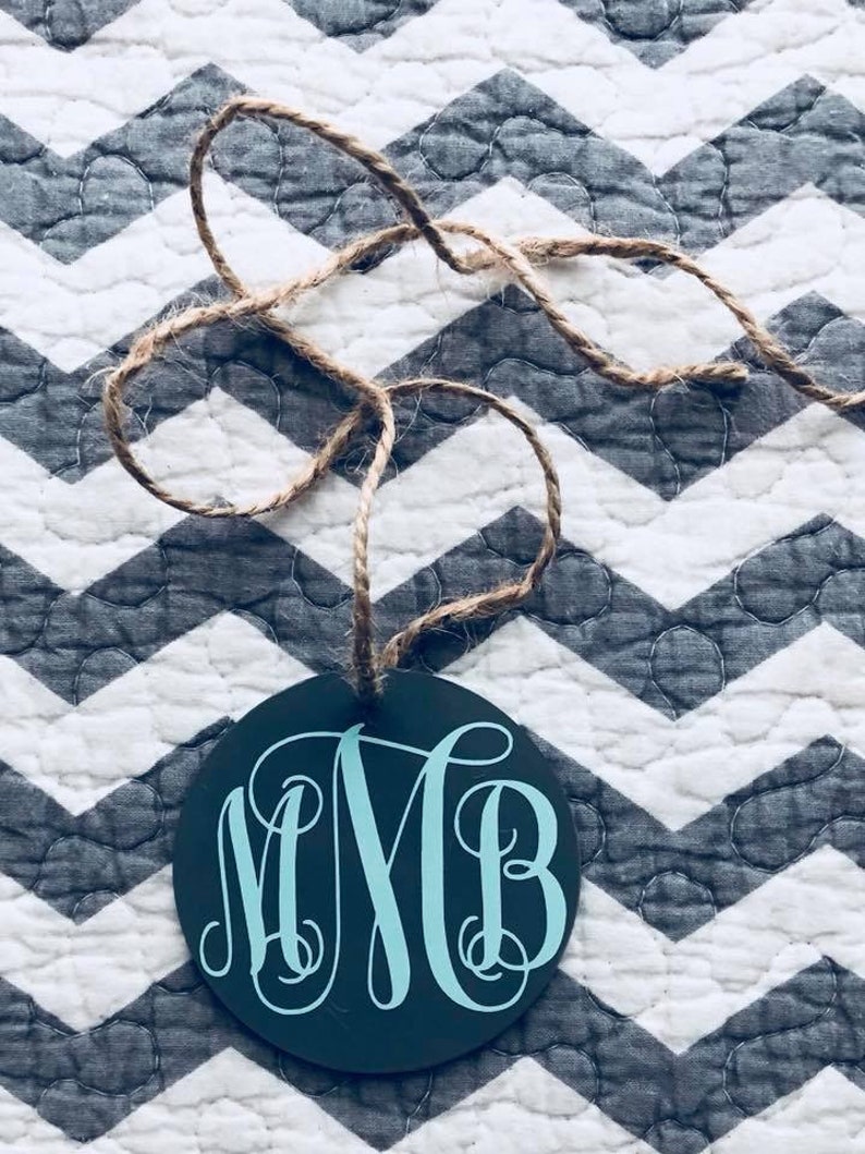 Monogram Rear View Mirror Hangermonogramcar Accessoriescar Etsy