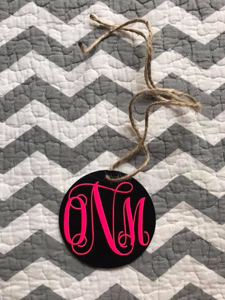 Monogram Rear View Mirror Hangermonogramcar Accessoriescar Etsy