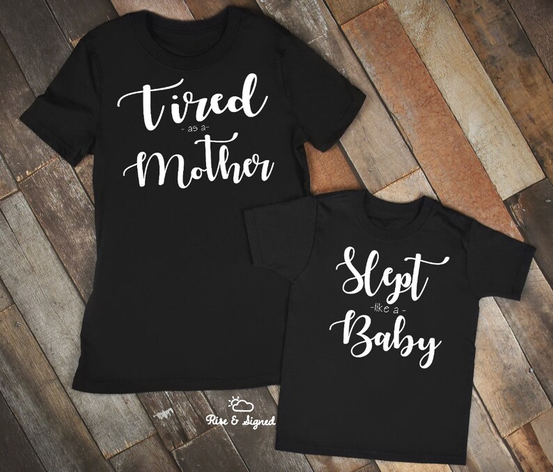 funny mom and baby shirts