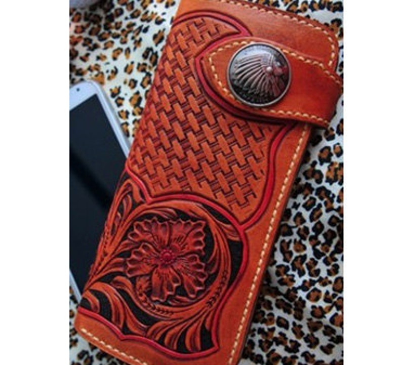 PDF Pattern Long Wallet Leathercraft Tools Leather Craft Etsy