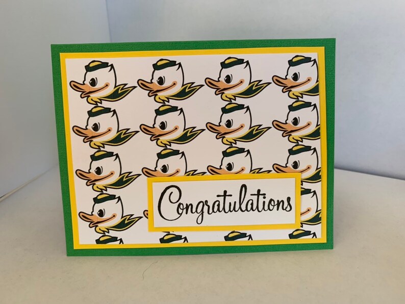 University of Oregon Ducks Graduation Card Handmade