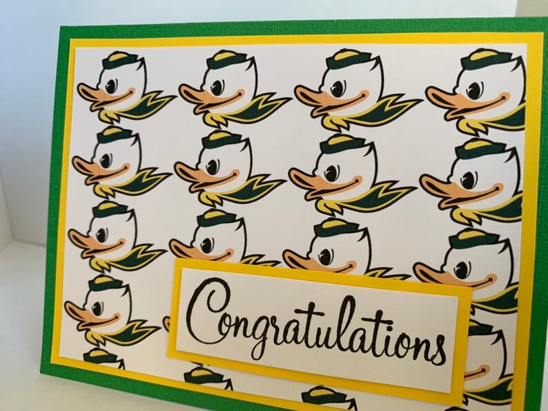 University of Oregon Ducks Graduation Card Handmade