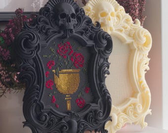 Gothic Cross Stitch Frame: Perforated Embroidery Frame, Goth Decor