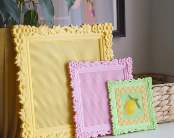 Cross Stitch Frame: Floral Ornate Stitchable Embroidery Blank, No-Hoop Needlework Display
