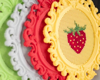 Cross Stitch Frame Set of 2 – Perforated Embroidery Display, Hoop Art Alternative