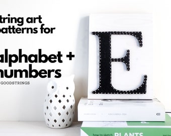 DIY String Art Pattern Set - Full Alphabet & Numbers (PDF Patterns)