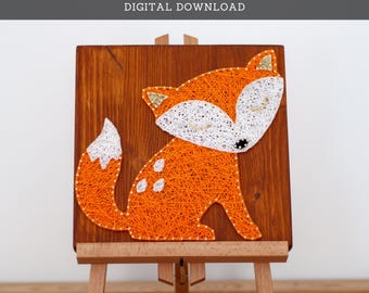 String Art Pattern - Small Forest Fox Template