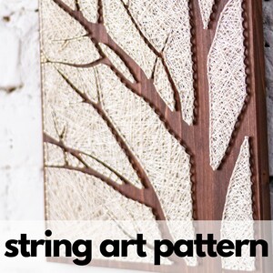 Tree Silhouette String Art Pattern Printable - Tree String Art, String ...