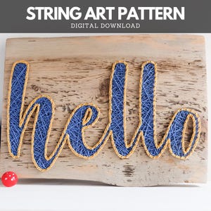 Hello String Art Pattern PDF – DIY Hello Sign Template with Easy Instructions for Beginners
