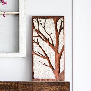 Baum Silhouette Holz Wandkunst - Minimalistische Natur Wohnkultur