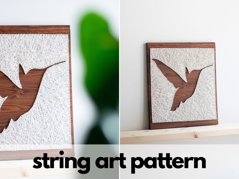 Hummingbird DIY String Art Pattern With Instructions Simple - Etsy