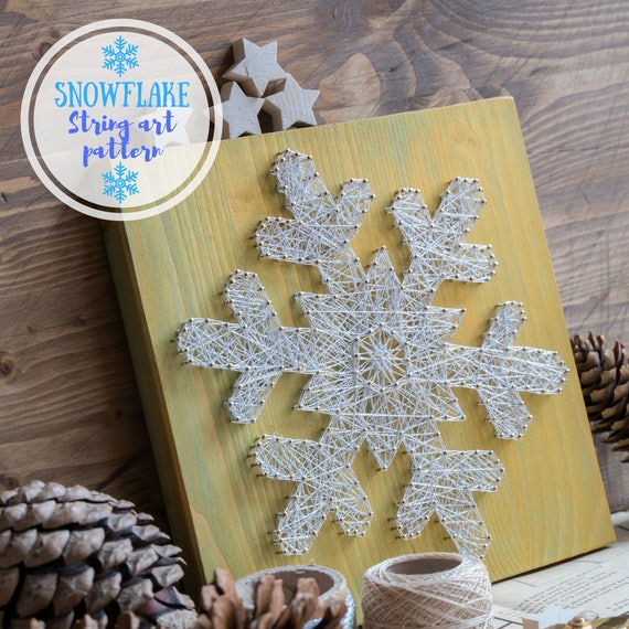Snowflake string art pattern perfect craft project for Etsy
