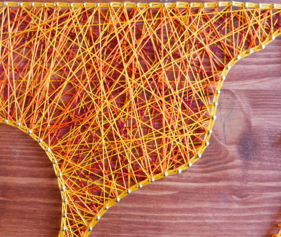 Fox string art wall decor fox string art made on reclaimed | Etsy