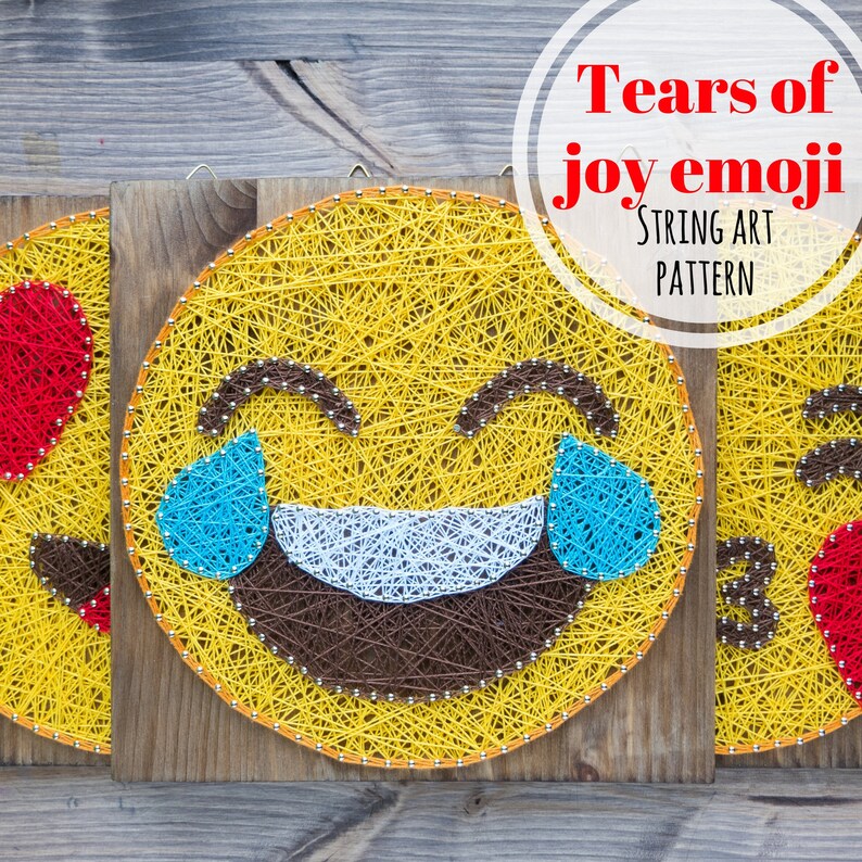 String Art Pattern Printable Emoji DIY String Art Pattern Etsy