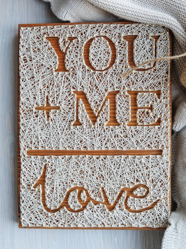 Valentines day string art wall decor you me wall Etsy