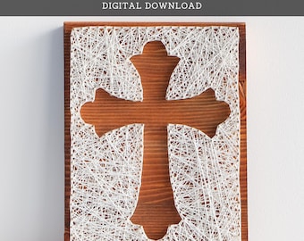 String Art Pattern - Cross Template