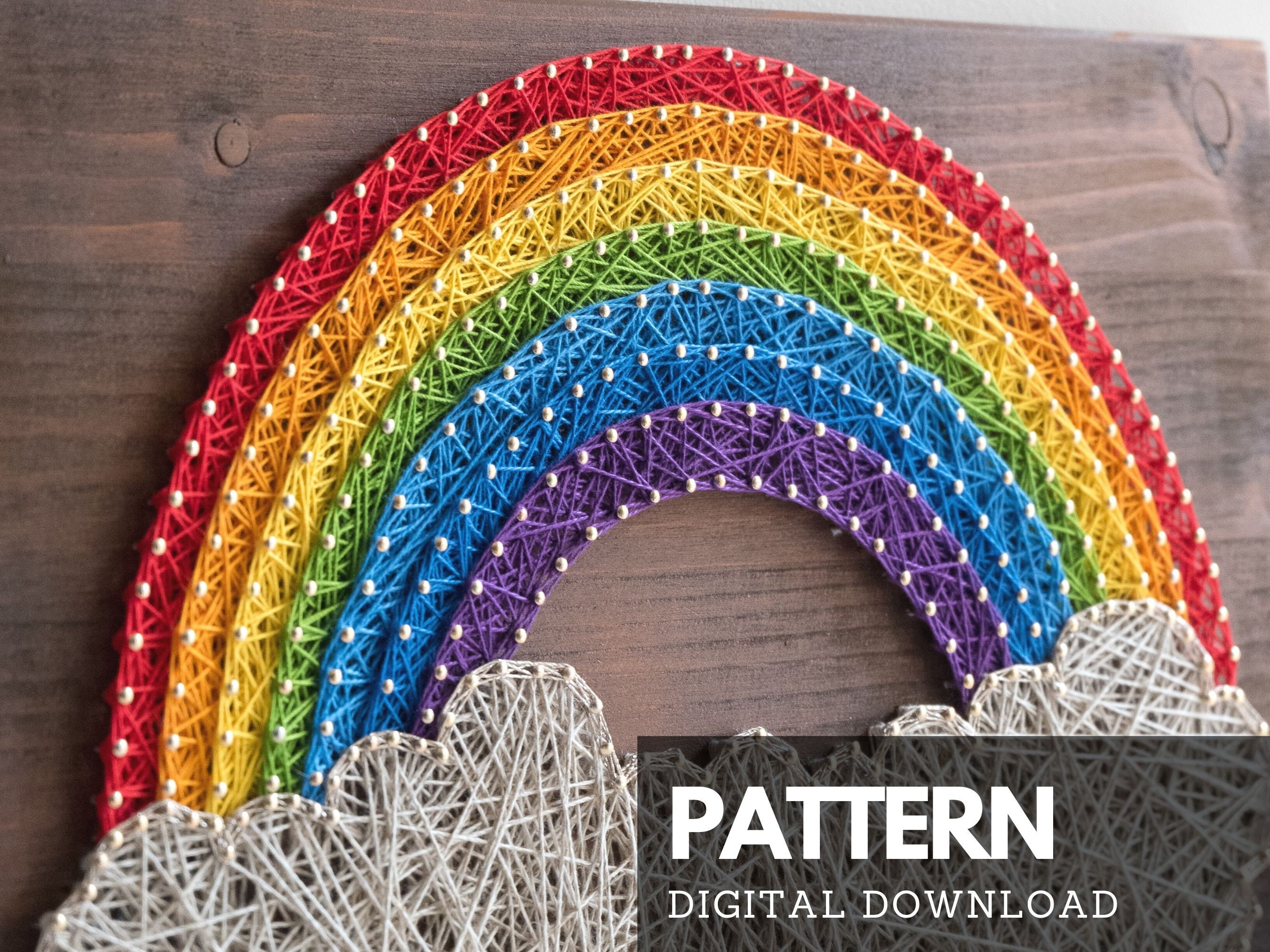 Rainbow String Art Pattern Printable Rainbow DIY String Art - Etsy