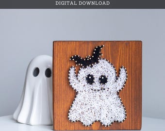 String Art Pattern - Small Ghost Template