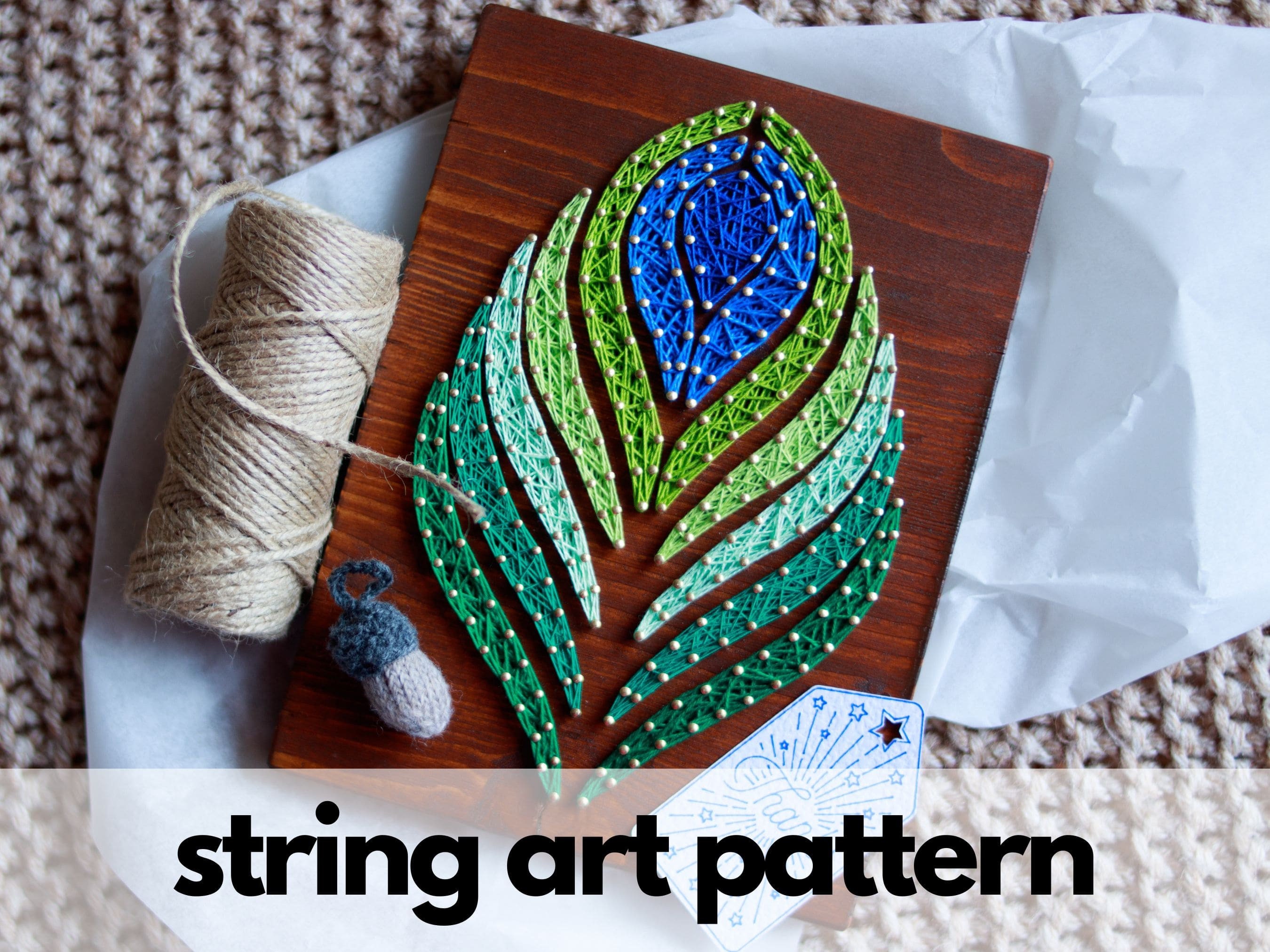 String Design Peacock String Art Pattern - Peacock Feather Template - Etsy