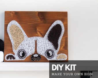 Do it yourself string art craft kit for adults - Frenchie French bulldog DIY sign - gift for all dog moms and dads out there