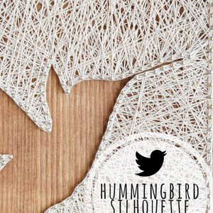 Hummingbird DIY String Art Pattern With Instructions, Simple String Art ...