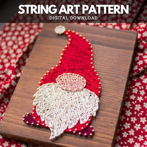 String Art Pattern - Winterzwerg-Vorlage