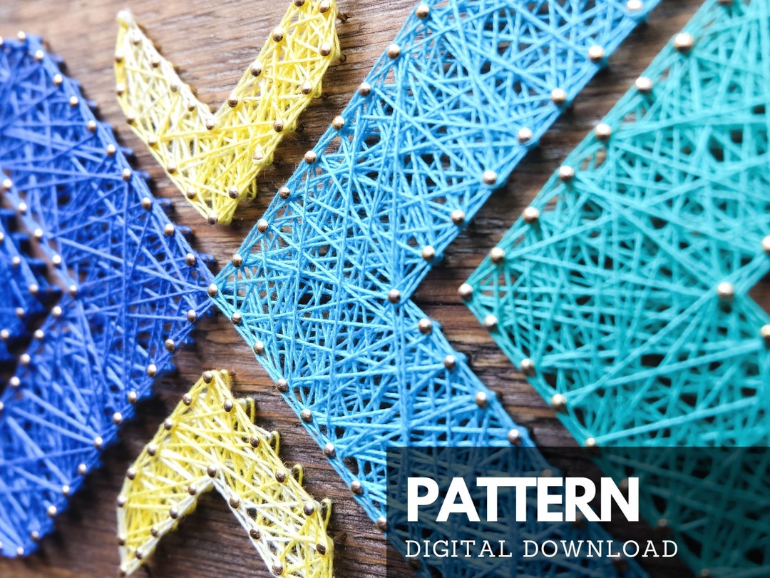 String Art Pattern Printable - Aztec Chevron DIY String Art Pattern ...