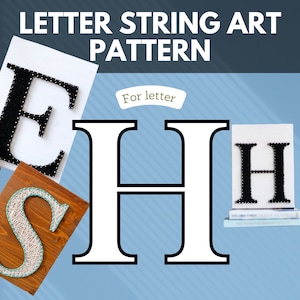 String art pattern printable - pattern, template tutorial for string art letter H