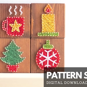 String art pattern printable - 5 simple Christmas string art patterns with instructions