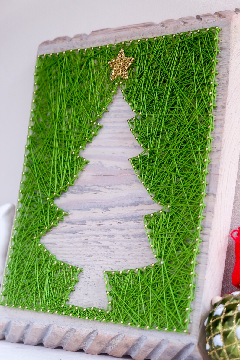 Christmas tree string art wall decor perfect Holiday season Etsy