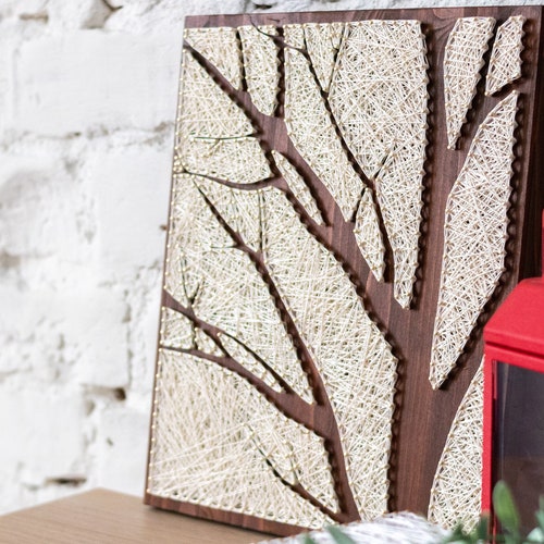 Tree Root String Art Silhouette Minimalist Wall Decoration Etsy Canada