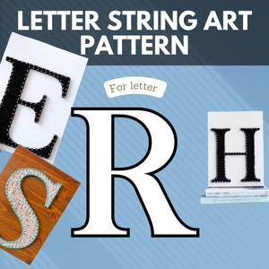 String art pattern printable - pattern, template tutorial for string art letter R