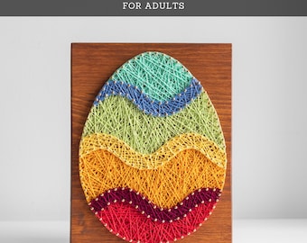 String Art Kit for Adults – Colorful Easter Egg DIY Craft Kit