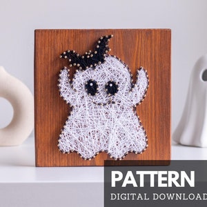 String art pattern for cute ghost decor digital download